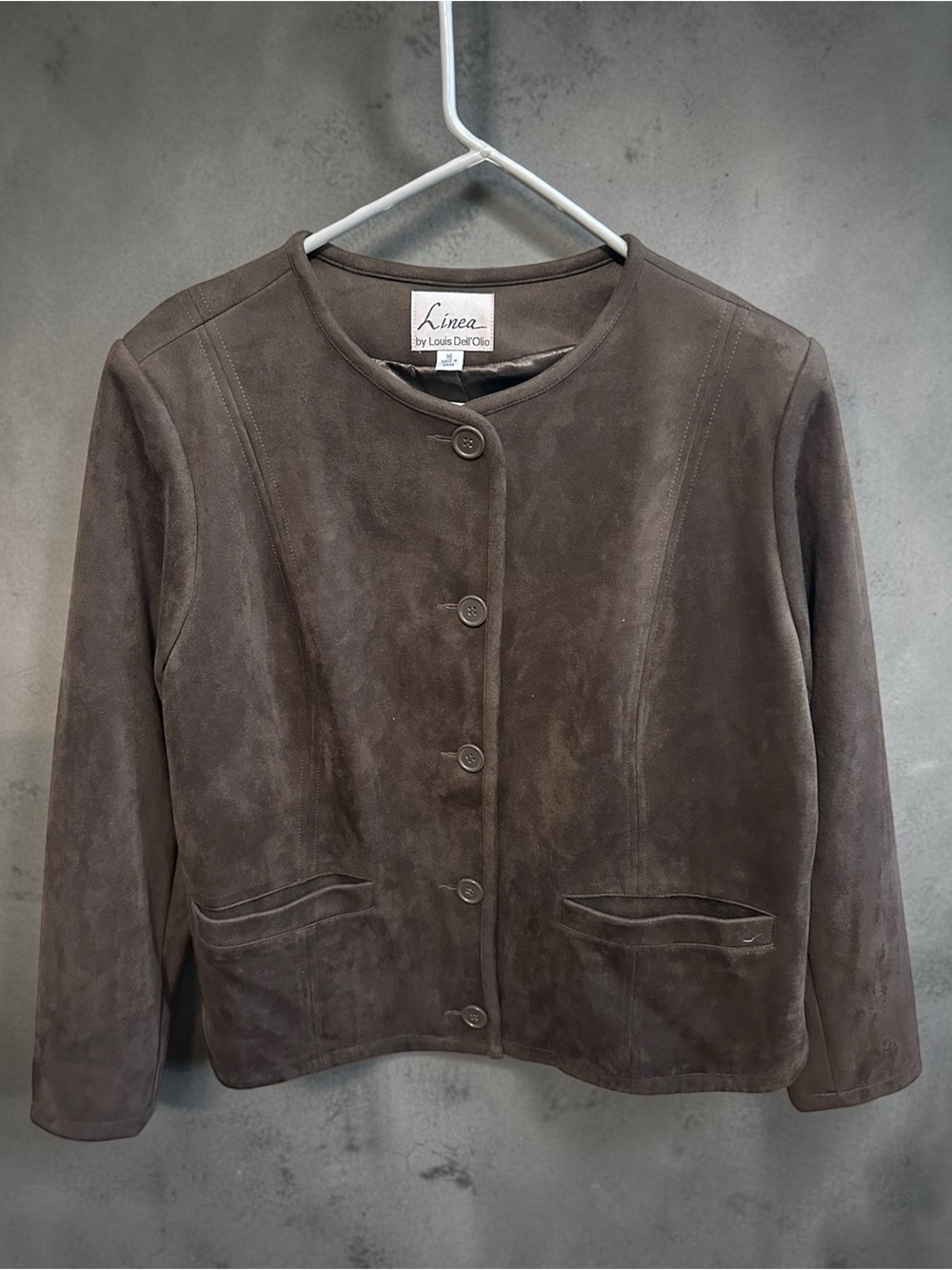 Linea by Louis Dell'Olio Vintage Sueded Button-Front Jacket